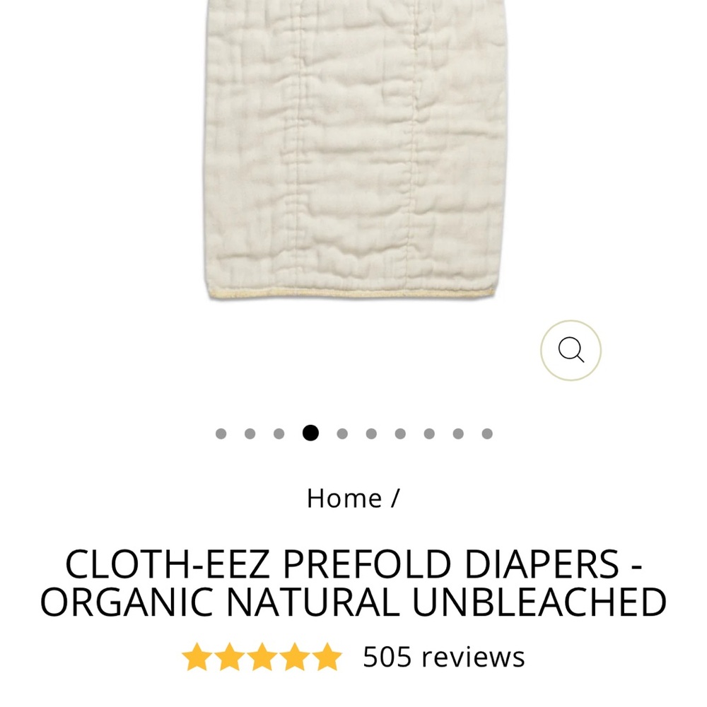 SIX Cloth-eez Organic Prefold Diapers (Small/Yellow)